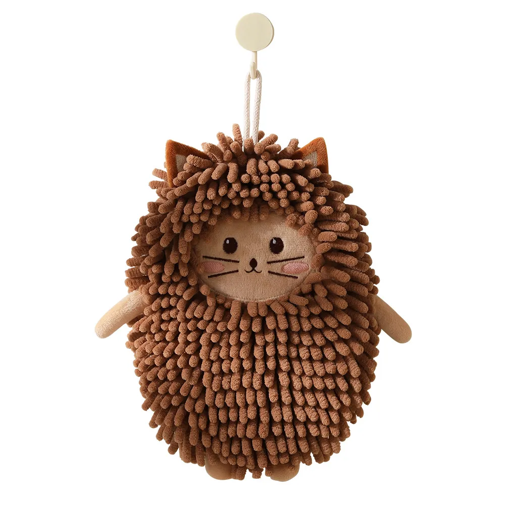 Extra Thick Chenille Hanging Towel Ball – Super Absorbent Quick-Dry Hand Towel for Bathroom, Cute Soft Washcloth with Hook, Fast-Drying Cleaning Cloth for Home Use